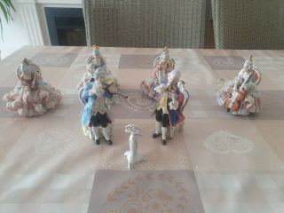 Dresden Porcelain Lace Music Figurines