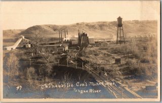 Rppc Carneyville Cole Mine No.  1 On Tongue River Wy Vintage Postcard N34