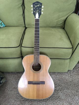 Vintage Harmony Sovereign H1203 Guitar - Solid Woods,  Has Crack In Bottom Part.