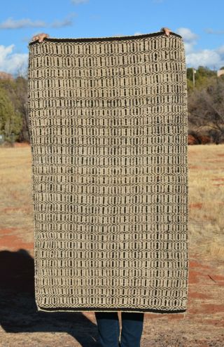 Vintage Diagonal Twill Weave Navajo Rug - Natural Handspun Wools - 52 " X 30.  5 "