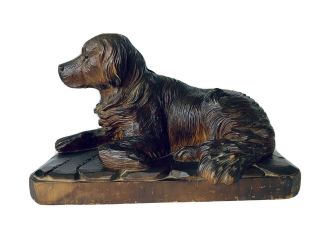 19th Century Antique Black Forest Dog Carving