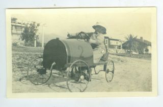 Early 1900’s Photo Of Home Made Car,  Three Year Old,  4 3/8 X 2 5/8 Inch
