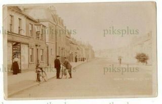 Old Postcard Olney High Street Bucks Real Photo Vintage 1913