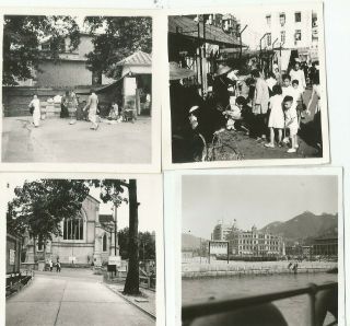 Vintage Hong Kong Scenes Photograph 4 X Photo From 1950 