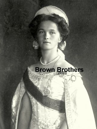 1910s Russian Czar Nicholas Ii Grand Duchess Olga Glass Photo Negative - Bb