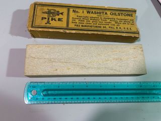 Pike Washita Oilstone No.  1 vintage sharpening stone whetstone Norton Arkansas 4