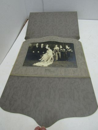 E OLD VINTAGE WEDDING PHOTO BRIDE GROOM BLACK - WHITE PHOTO CARDBOARD FRAME MAT 2