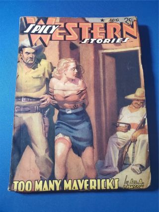 Spicy Western Stories Vol.  8 1 Aug 1941 Pulp Gd,