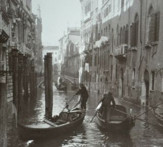 Stereoview Photo Italy Venice Picturesque Canals In Old Rialto Realistic