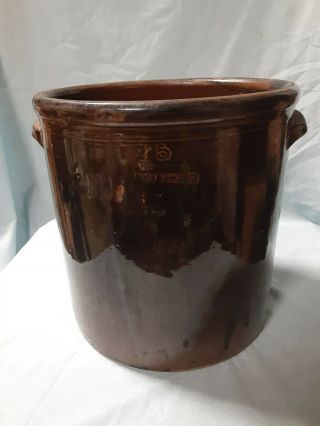 Rare Brown 5 Gallon Peoria Il Pottery Crock