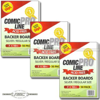 150 - Comic Pro Line Silver / Regular 56pt Premium Backer Boards - 7 " X 10 - 1/2 "