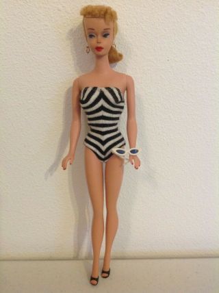 Vintage Blonde Ponytail 4 Barbie w/original swimsuit 3