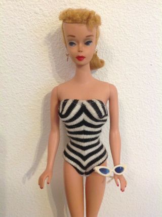 Vintage Blonde Ponytail 4 Barbie w/original swimsuit 4