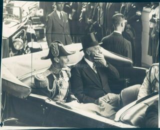 1939 Press Photo Politics Ww2 Era President Roosevelt King George England 7x9