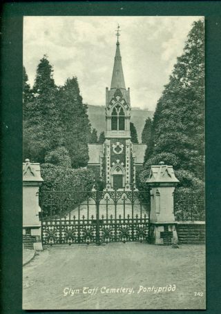 Pontypridd,  Glyn Taff Cemetery,  Vintage Postcard
