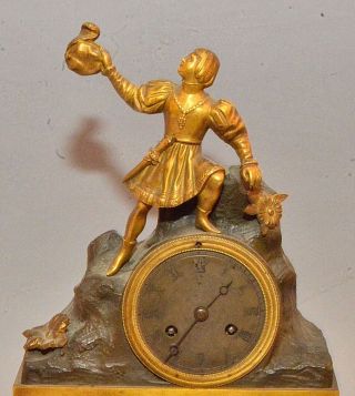 Antique European Bronze Mantel Clock - Joan of Arc Victorious Renaissance Figure 3