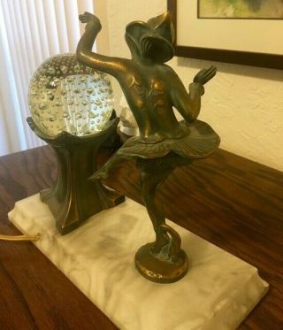 Antique JB Hirsch Gerdago Harlequin Art Deco Dancing Pixie Lamp 5