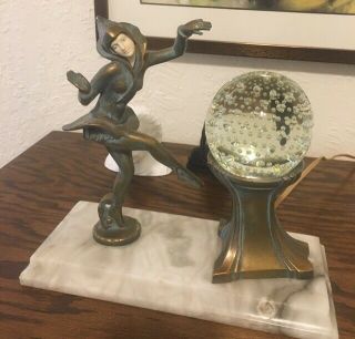 Antique JB Hirsch Gerdago Harlequin Art Deco Dancing Pixie Lamp 6