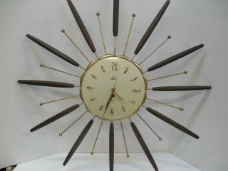 Vintage Robert Shaw Mid Century Modern Lux Atomic Starburst Sunburst Wall Clock