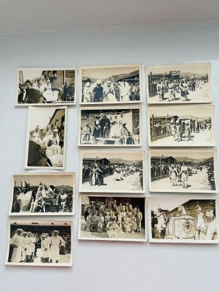 12 Rare Ww2 Military Pow Camp Stalag Xiii May Day Carnival Group Photo Postcards