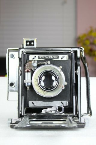 Ex - Vintage Speed Graphic 4x5 Camera & 127mm/f1:4.  7 Kodak Ektar Lens