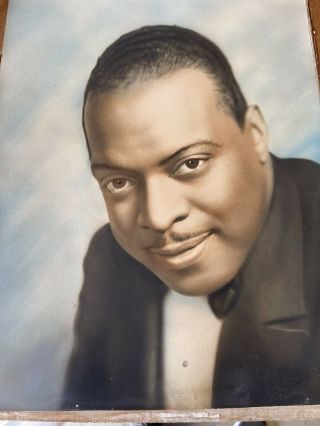 Vintage Framed Colorized Portrait Photo African American Black Man Suit Tie A,