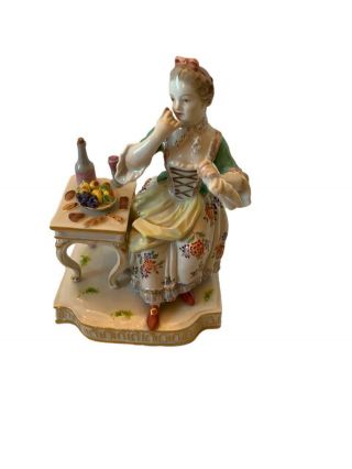 Antique Meissen Porcelain Figure Of Taste