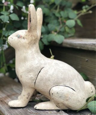 Hubley Full size Cast Iron Rabbit Statue Garden Doorstop door 12 