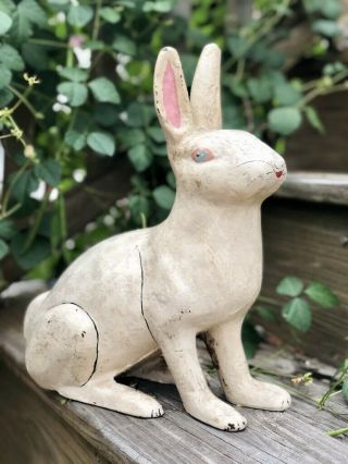 Hubley Full size Cast Iron Rabbit Statue Garden Doorstop door 12 