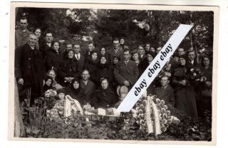 1930 - S Post Mortem Old Man Open Coffin Flowers Antique Photo European