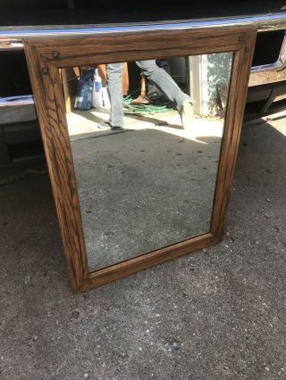 A Brandt Ranch Oak Rectangular Wall Mirror