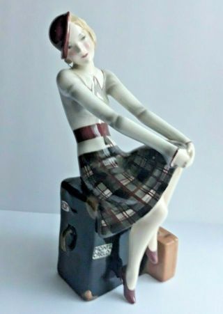 Goldscheider Figurine - Stefan Dakon - Art Deco Seated Lady