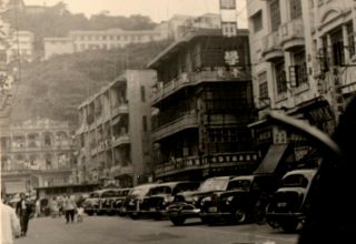Old Hong Kong Photo China Street Scene W/ Signs / Cars Hongkong Kowloon ?