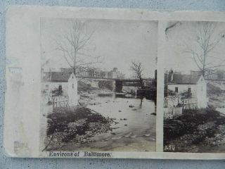 Old Antique Environs Of Baltimore Civil War Era Stereoview E.  Anthony Photo 8