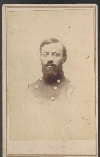 Civil War Cdv Union Colonel & Bbg Wallace W Barrett 44th Illinois Vols