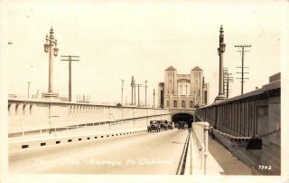 Rppc Posey Tube Alameda To Oakland Bridge Tunnel 1932 Vintage Photo Postcard