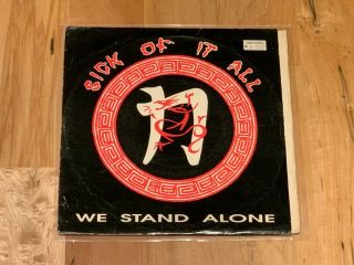 Sick Of It All ‎we Stand Alone 7 " In - Effect Agnostic Front Gorilla Biscuits Nyhc