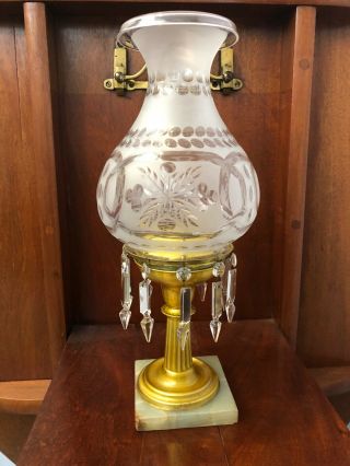 Antique Astral / Solar Lamp - Boston Sandwich Glass