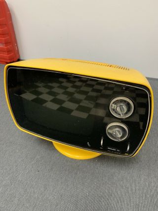 Philco Ford Solid State Tv Vintage Yellow 13 Channel