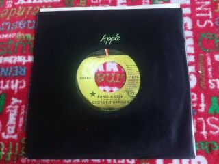 The Beatles George Harrison Apple 45 Record Bangla Desh 1972 Black Star
