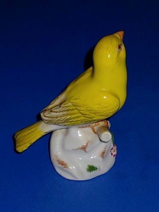 Vintage Meissen Miniature Porcelain Canary Bird Figurine 2.  25”