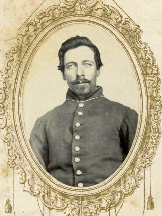 Civil War Cdv Oval Image Union Soldier With Revenue Stamp