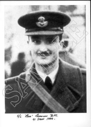 Sttf18 Wwii Ww2 Bob Raf Battle Of Britain Pilot Bennions Dfc Signed Photo