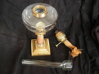 Antique French Gilt Bronze Cut Crystal Kerozene Lamp,  Late 19th Century