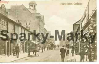 Fitzroy Street Cambridge Valentines 1914 Rp Vintage Postcard B08