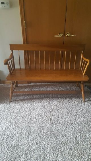 Vintage S.  Bent & Bros Colonial Solid Wood Bench