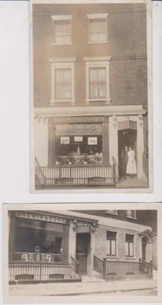 Vintage Rp Card And Photo Of Snewin & Sons Dairy Shop Front Clapton