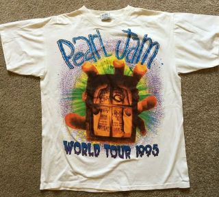 Pearl Jam World Tour Shirt From 1995 Vintage Xl Bootleg Shirt