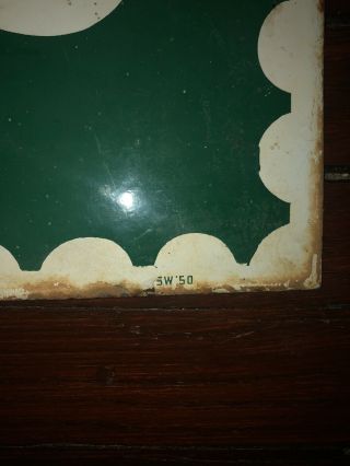 Rare Vintage Double Sided Porcelain S&H Stamps Sign 1950 2