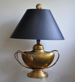 Chapman Brass Trophy Lamp With Bamboo/ Seashell Detail